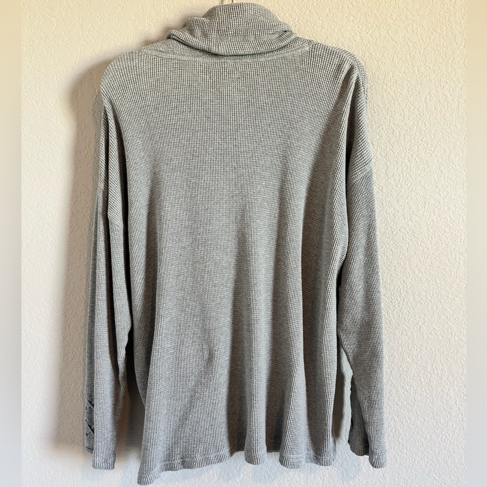Chaps Light Gray Cowl Neck Waffle Sweater - Picture 2 of 6
